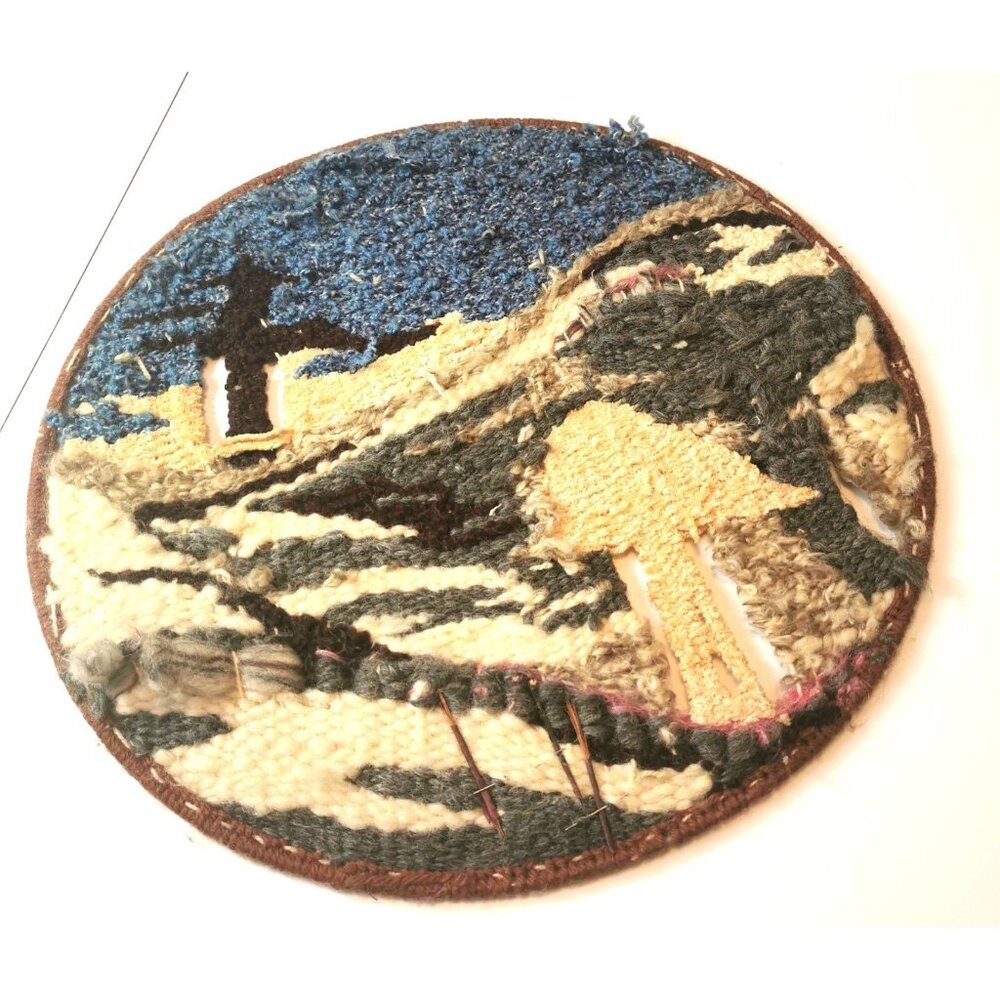 Rug Hooking Display Nature Scene Vintage 1970s